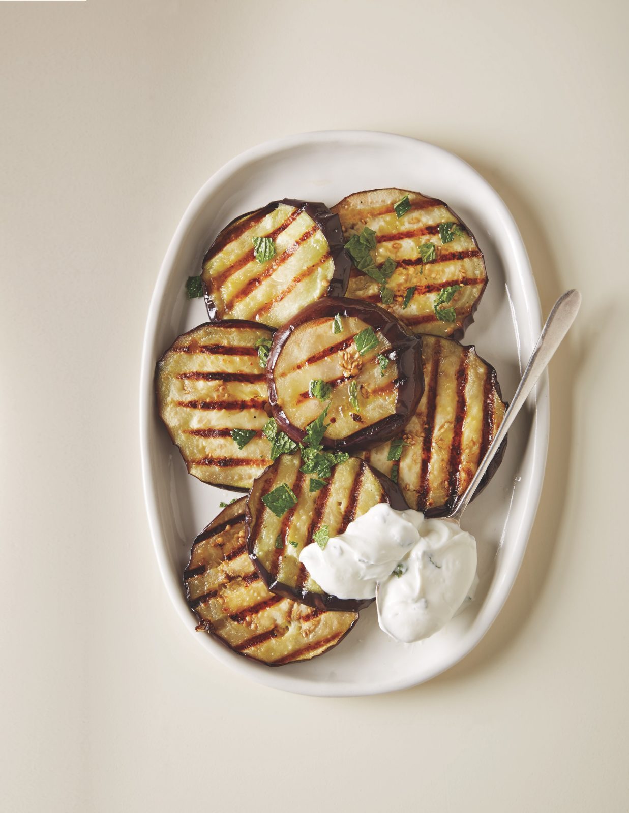 Grilled Eggplant with Yogurt Sauce