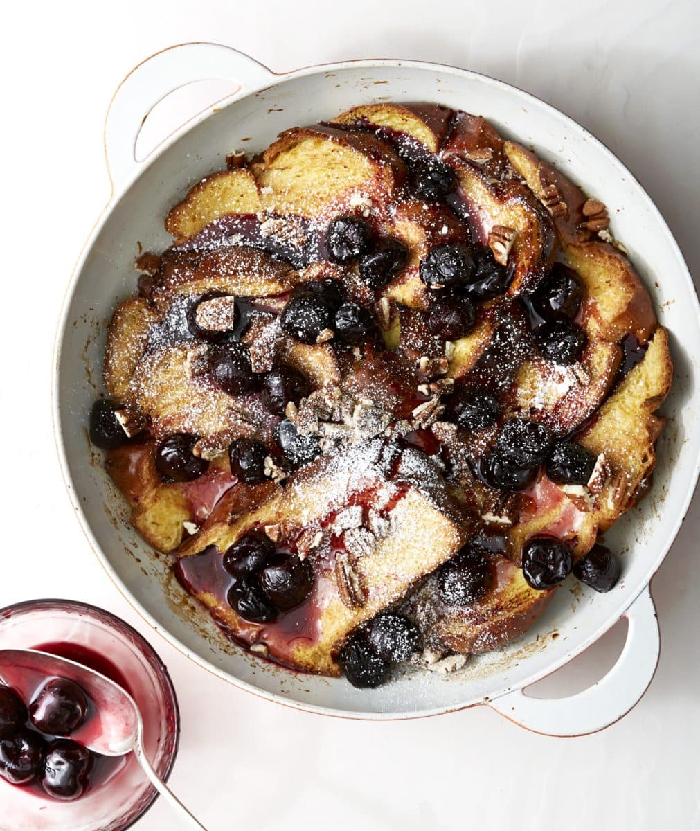 Baked Mascarpone French Toast with Cherries