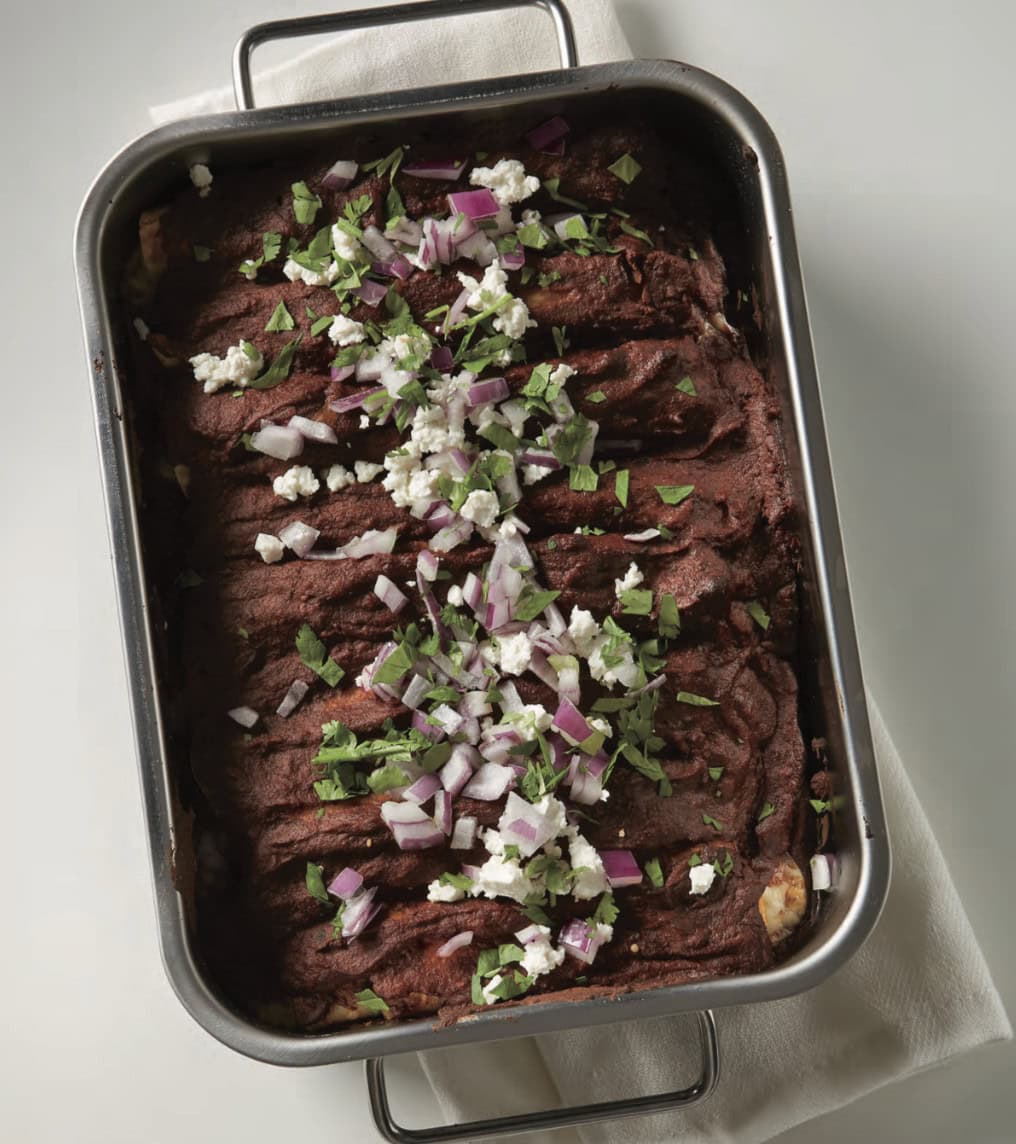 Sweet Potato Enchiladas with Red Mole