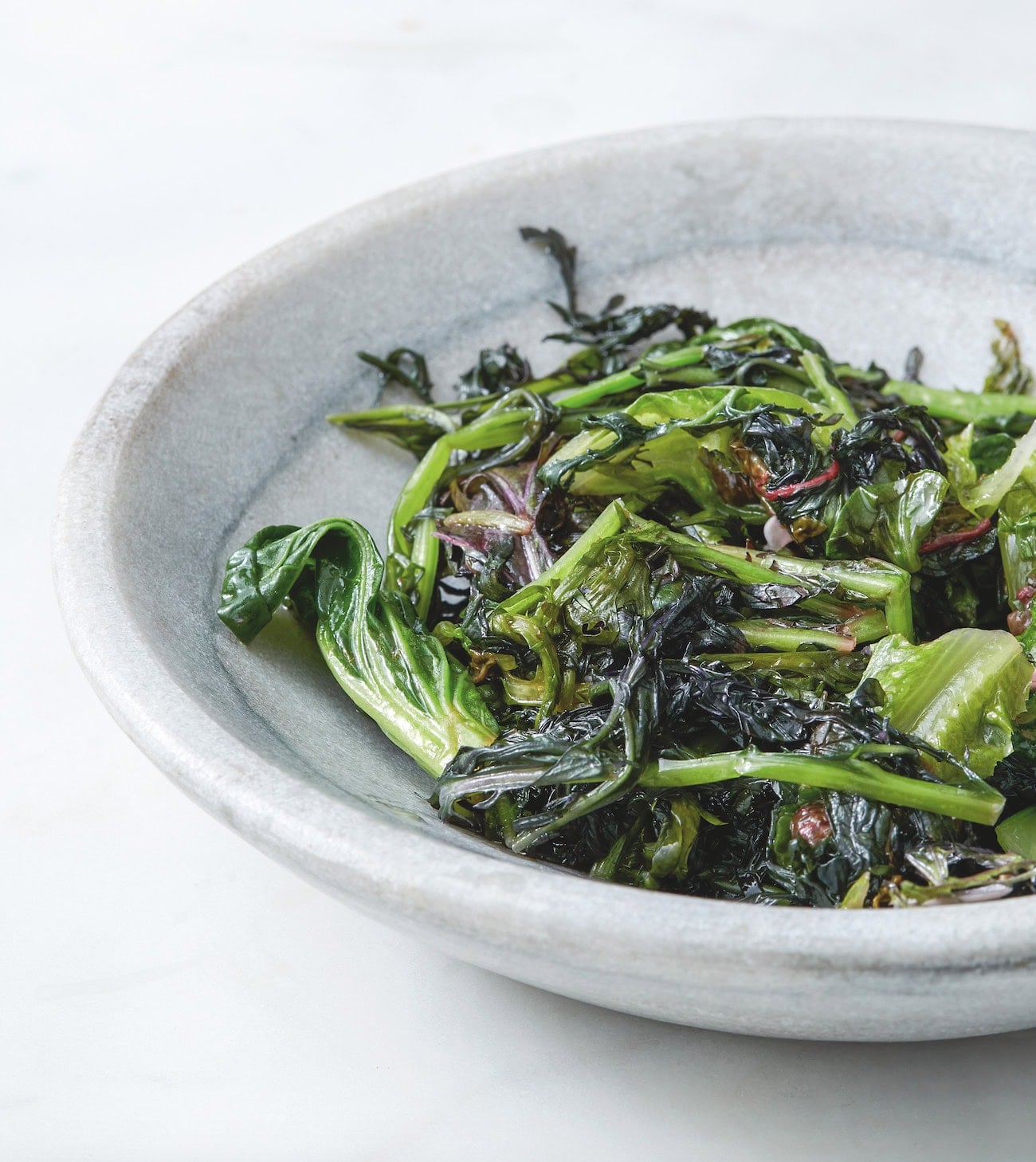 Spicy Greens With Double Garlic