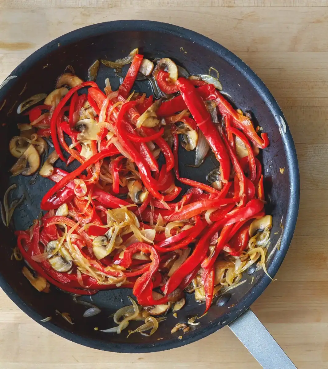 Pan-Cooked Peppers and Onions (with Sausage, If You’d Like)